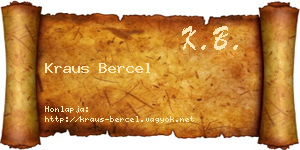 Kraus Bercel névjegykártya